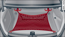 Luggage compartment (Coupé): Stretch net attached to top of luggage compartment